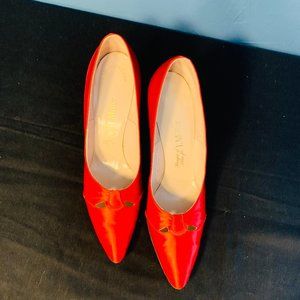 Vintage Red Satin Pumps by I. Miller